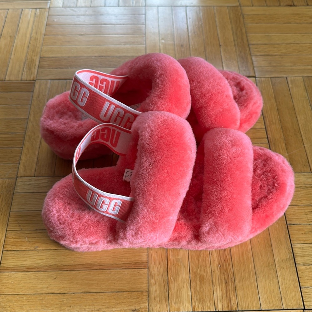 UGG Oh Yeah slides slippers, strawberry sorbet, pink, size 8